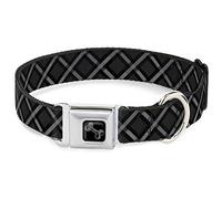 Buckle-Down Collier pour Chien avec Boucle de Ceinture - Buffalo Plaid X Anthracite/Noir/Gris