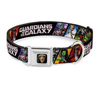 Collier pour Chien avec Boucle de Ceinture de sécurité - Blocs de Pose à 5 Personnages Gardiens de la Galaxie - 2,5 cm de Large - Convient pour Tour de Cou de 27,9 à 43,2 cm - Taille M