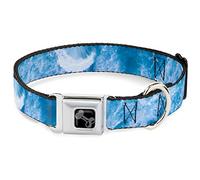 Buckle-Down Collier pour Chien avec Boucle de Ceinture de sécurité en métal Blanc délavé Océan 24 à 33 cm 2,5 cm de Large