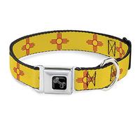 Buckle-Down Collier pour Chien avec Boucle de Ceinture de sécurité en métal, Drapeau du Nouveau-Mexique, Jaune Rouge, 50,8 à 78,7 cm, 3,8 cm de Large