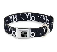 Buckle-Down Collier pour chien avec boucle de ceinture de sécurité en métal facile à régler - Capricorne du zodiaque - 24,1 à 33 cm - 2,5 cm de large - Taille S