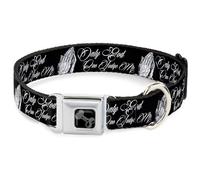 Buckle-Down Collier pour Chien avec Boucle de Ceinture de sécurité en métal « Only God Can Judge Me » - Noir et Blanc - 33 à 43 cm - 3,8 cm de Large