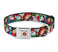 Buckle-Down Collier pour Chien avec Boucle de Ceinture de sécurité - Looney Tunes 3-B-Boy Stance Poses empilées