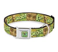 Buckle-Down Collier pour Chien avec Boucle de Ceinture de sécurité pour bébé Groot Inscription I Am Groot Marron Vert Jaune 45,7 à 81,3 cm Largeur 3,8 cm