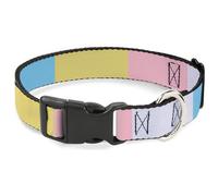 Buckle-Down Collier pour chien avec boucle en plastique, bloc de couleurs Summer Essentials 6, 17,8 à 21,6 cm, 1,3 cm de large