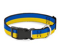 Buckle-Down Collier pour Chien avec Boucle en Plastique, Drapeau ukrainien, 17,8 à 21,6 cm, 1,3 cm de Large