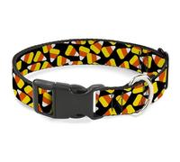 Buckle-Down Collier pour Chien avec Boucle en Plastique, éparpillé de maïs Noir, Jaune, Orange, Blanc, 28 à 41,5 cm, 2,5 cm de Large