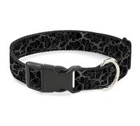 Buckle-Down Collier pour Chien avec Boucle en Plastique, marbre Noir Anthracite, 17,8 à 21,6 cm, 1,3 cm de Large