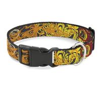 Buckle-Down Collier pour chien avec boucle en plastique, tourbillon gris multicolore, 33 à 43 cm, 3,8 cm de large