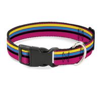 Buckle-Down Collier pour chien avec clip en plastique, libération rapide, facile à régler, rayures de course, 21,6 à 30,5 cm de large