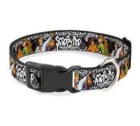 Buckle-Down Collier pour Chien avec Clip en Plastique Scooby Doo, Multicolore, 2,5 cm de Large - Convient aux Tours de Cou de 38 à 66 cm - Taille L (DC-BKSR-WSD014-1.0-L)