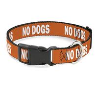 Buckle-Down Collier pour chien en plastique avec citation interdite Orange Blanc 15,2 à 22,9 cm Largeur 1,3 cm