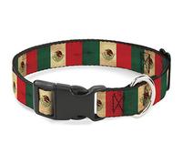 Buckle-Down Collier pour chien en plastique avec clip drapeau mexicain vintage 38 à 66 cm 2,5 cm de large