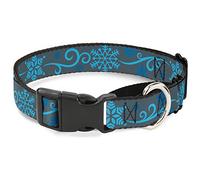 Buckle-Down Collier pour Chien Motif Flocons de Neige Gris/Bleu Largeur 3,8 cm Tour de Cou 33 à 45,7 cm Taille S