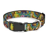 Buckle-Down Collier pour chien Scooby Doo et Shaggy Poses Munchies Tie Dye Multicolore, 40 à 58 cm, tour de cou x 3,8 cm de large