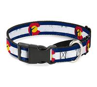 Buckle Down Colorado Drapeau/Fisher Weathered Martingale Collier de Chien, 2,5 cm Wide-Fits 15-66 cm Neck-Large