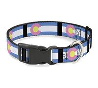 Buckle Down Colorado Drapeaux Pastel Plastique Clip Collier, 2,5 cm Wide-Fits 9-38,1 cm Neck-Small
