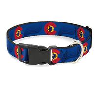 Buckle Down Colorado Skier3 Blues/Rouge/Jaune Collier de Clip en Plastique, 1/5,1 cm Wide-Fits 8-30,5 cm Neck-Medium