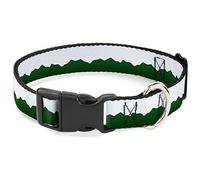 Buckle Down Colorado Solide Montagnes Vert/Blanc Plastique Clip Collier, 2,5 cm Wide-Fits 9-38,1 cm Neck-Small