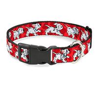 Buckle Down Dalmatiens Course/Paws Collier Clip en Plastique Rouge/Blanc/Noir