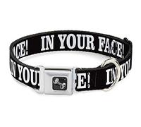 Buckle Down dans Votre Visage Noir/Blanc Collier de Chien en Forme d'os, Medium/11-43,2 cm