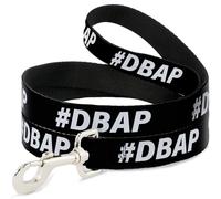 Buckle-Down #DBAP Hash Tag Text Laisse pour animal domestique Noir Blanc 1,8 m de long 1,3 cm de large