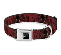 Buckle-Down DC-SB-ELMA-WELM006-1.0-M Boucle de Ceinture de sécurité avec Citation pour Gratte-Main, Rouge/Noir, 2,5 cm de Large, Convient pour Tour de Cou de 27,9 à 43,2 cm, Taille M