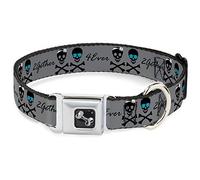 Buckle Down Dc-w30003-ws Ceinture de sécurité Collier de Chien, écran Large, Petite, 2 Gether 4EVER crânes