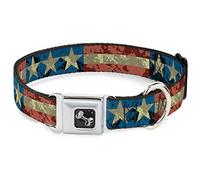 Buckle Down Dc-w30137-wl Ceinture de sécurité Collier pour Chien, Large, DE Grande Americana Vintage Stars & Stripes