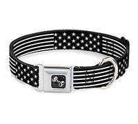 Buckle Down Dc-w30173-ws Americana étoiles et Stripes2 Noir/Blanc Ceinture de sécurité Collier de Chien, Petite