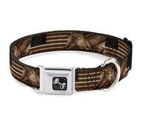Buckle Down Dc-w30187-wm Americana Eagle et Drapeau Rustique Wood Grain Ceinture de sécurité Collier de Chien, Medium