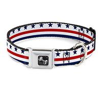 Buckle Down Dc-w30197-m Americana étoiles et Stripes7 Blanc/Bleu/Rouge Ceinture de sécurité Collier de Chien, Medium