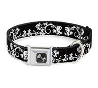 Buckle Down Dc-w30255-wl Ceinture de sécurité Collier pour Chien, Large, DE Grande Papillon Garden2 Noir/Blanc