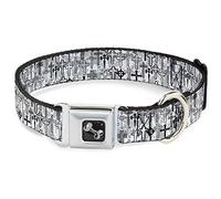 Buckle Down Dc-w30310-m Ceinture de sécurité Collier de Chien, Medium, centres Assorties Vieilli Blanc/Noir