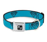 Buckle Down Dc-w30475-ws Ceinture de sécurité Collier de Chien, écran Large, Petite, Diamond Sketch Turquoise/Noir