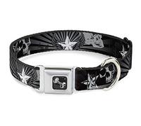 Buckle Down Dc-w30476-l Ceinture de sécurité Collier de Chien, Grande, Die Hard, têtes de Mort et Stars1 Noir/Grays