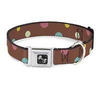 Buckle Down Dc-w30480-ws Ceinture de sécurité Collier de Chien, écran Large, Petit, Pois Marron/Multi Pastel