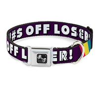 Buckle Down Dc-w30653-m Ceinture de sécurité Collier de Chien, Medium, F. # $ Off Loser. Violet/Fuchsia/Jaune/Turquoise