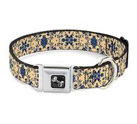 Buckle Down Dc-w30663-s Ceinture de sécurité Collier de Chien, Petite, Collage Floral Tan/Bleu