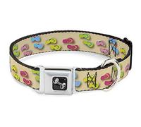 Buckle Down Dc-w30698-wl Ceinture de sécurité Collier pour Chien, Large, DE Grande Flip Flops3 Sable/Multi Couleur