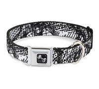 Buckle Down Dc-w30728-m Ceinture de sécurité Collier de Chien, Medium, Grunge Gears Noir/Blanc