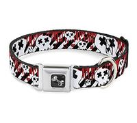 Buckle Down Dc-w30750-s Ceinture de sécurité Collier de Chien, Petite, Girlie Tête de Mort Noir/Blanc W/Peinture Rouge Drips