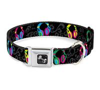 Buckle Down Dc-w30814-wm Ceinture de sécurité Collier de Chien, écran Large, Medium, écouteurs, des Boucles Noir/Gris/Neon