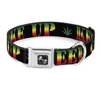 Buckle Down Dc-w31110-wm Ceinture de sécurité Collier de Chien, écran Large, Medium, Keep Calm and Smoke Noir/Rasta