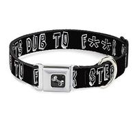 Buckle Down Dc-w31248-s Ceinture de sécurité Collier de Chien, Petite, Dub Permet au F * * k Step Noir/Blanc