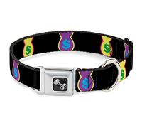 Buckle Down Dc-w31391-l Ceinture de sécurité Collier de Chien, Grande, DE l'argent, Sacs Noir/Multi Couleur