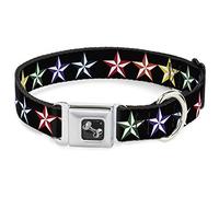 Buckle Down Dc-w31404-m Ceinture de sécurité Collier de Chien, Medium, Nautique étoile Noir/Multi Couleur