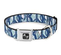 Buckle Down Dc-w31613-l Ceinture de sécurité Collier de Chien, Grande, Peace, Pois Blanc/Bleu