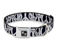 Buckle Down Dc-w31616-wl Ceinture de sécurité Collier pour Chien, Large, DE Grande Paix Croquis Noir/Blanc