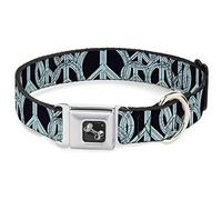 Buckle Down Dc-w31617-wl Ceinture de sécurité Collier pour Chien, Large, DE Grande Paix Croquis Noir/Bleu Clair